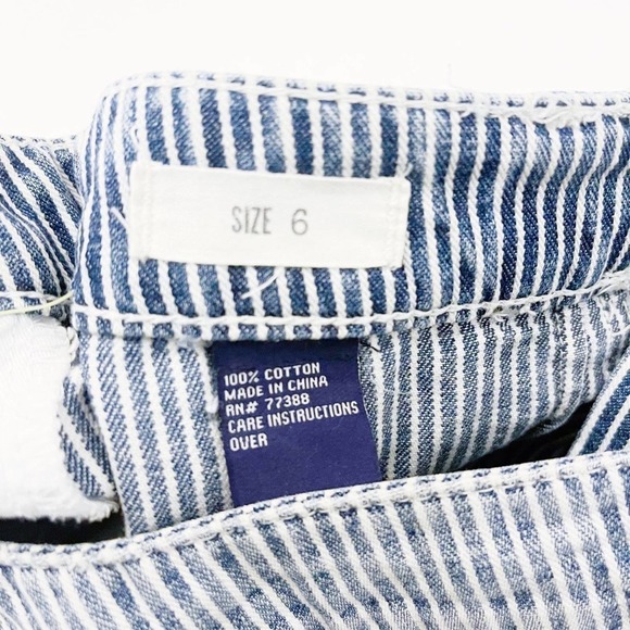 Madewell PinstrIped Mini Skirt Blue Denim Jeans SZ6 - Picture 4 of 7